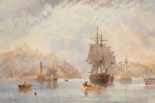 George Weatherill (1810-1890) "Shipping outside Whitby Harbour" Indistinctly signed, pencil and