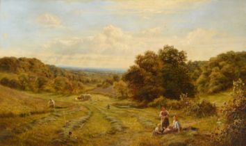 Alfred Augustus Glendening Snr. (1840-1921) "Hay Harvest, Charlton, Kent" Initialled and dated 1869,