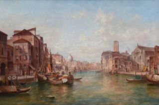 Alfred Pollentine (1836-1890) "The Grand Canal, Venice" Signed, signed and inscribed verso, oil on