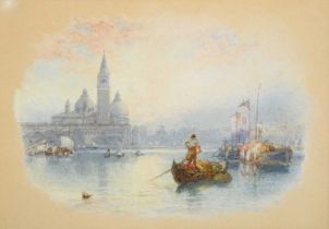 Myles Birket Foster RWS (1825-1899) "The Entrance to the Grand Canal" "San Giorgio and La Salute,