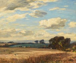 Owen Bowen ROI, PRACamA (1873-1967) Ploughing the fields Signed and dated (19)24, oil on canvas,