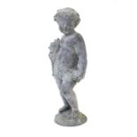 A Lead Figure of Summer from The Seasons, in 18th century style, as a loosely draped putto holding a