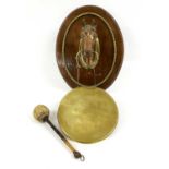 A Victorian Copper and Brass Dinner Gong, by William Tonks & Son, modelled as the head of a horse,