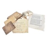Indentures Four early manuscript indentures, ink on vellum, including a 1675 agreement, believed