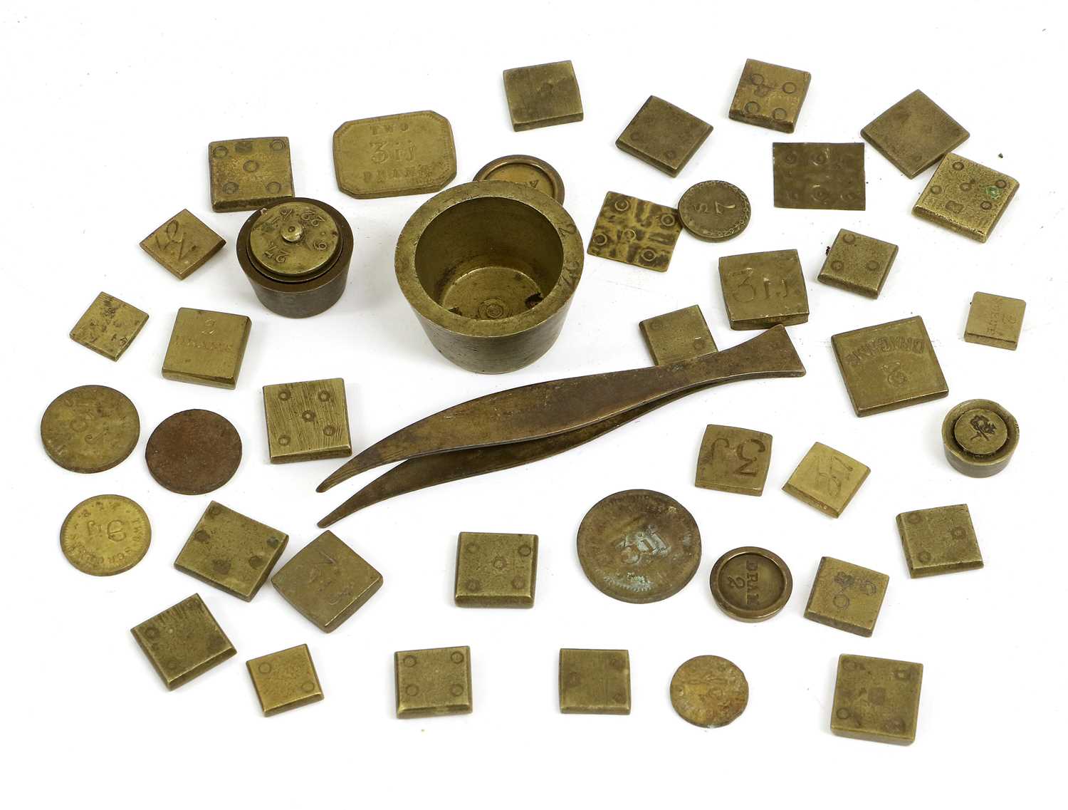 A Collection of Various Brass Apothocary and Other Weights, including British and Turkish examples - Image 6 of 8