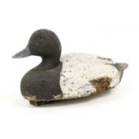 A Carved and Painted Decoy Duck, probably American, early 20th century, naturalistically carved