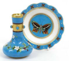 An Aesthetic Movement Minton Porcelain Footed Dish, 1870, designed by Dr. Christopher Dresser, lobed