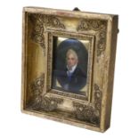 After Dudley Costello (1803-1865): Miniature Portrait of William IV, bust length, wearing a white