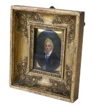 After Dudley Costello (1803-1865): Miniature Portrait of William IV, bust length, wearing a white