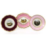 A Flight, Barr & Barr Worcester Porcelain Plate, circa 1820, painted with a tilted view "Malvern