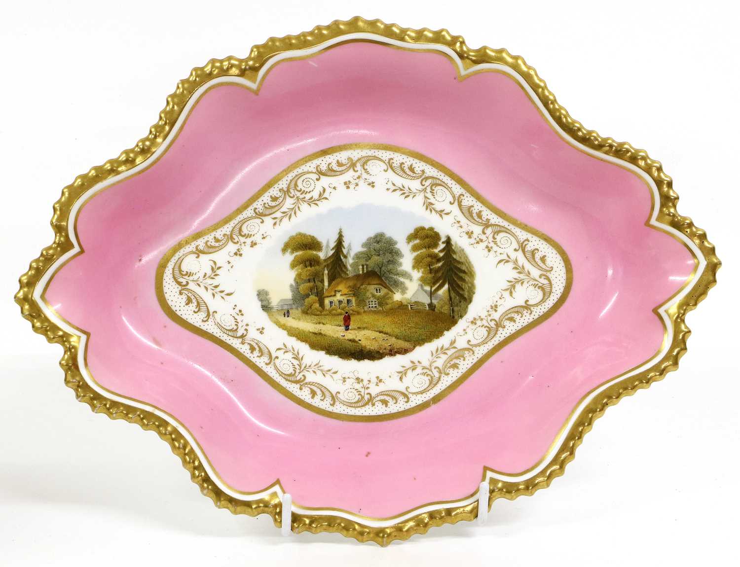 A Flight, Barr & Barr Worcester Porcelain Plate, circa 1820, painted with a tilted view "Malvern - Image 2 of 6