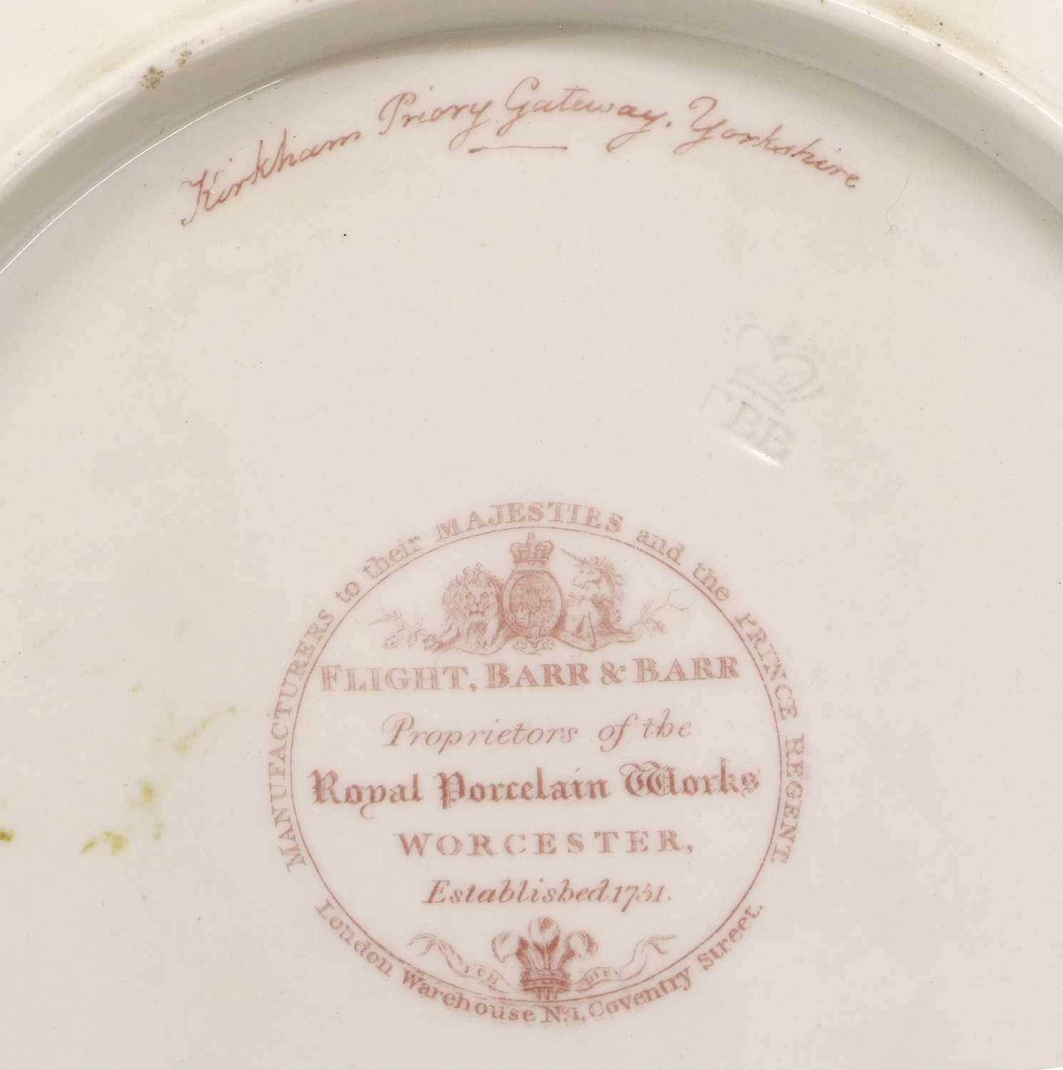 A Flight, Barr & Barr Worcester Porcelain Plate, circa 1820, painted with a tilted view "Malvern - Image 6 of 6