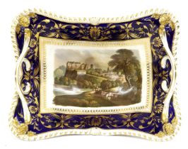 A Bloor Derby Twin-Handled Dessert Basket, circa 1820, probably painted by Daniel Lucas with a