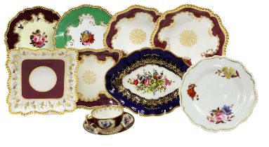 A Flight, Barr & Barr Worcester Porcelain Dessert Dish, circa 1820, of scalloped lozenge form,