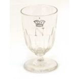 A Napoleon Commemorative Wine Glass, the semi-ovoid bowl engraved with a crowned N over a band of