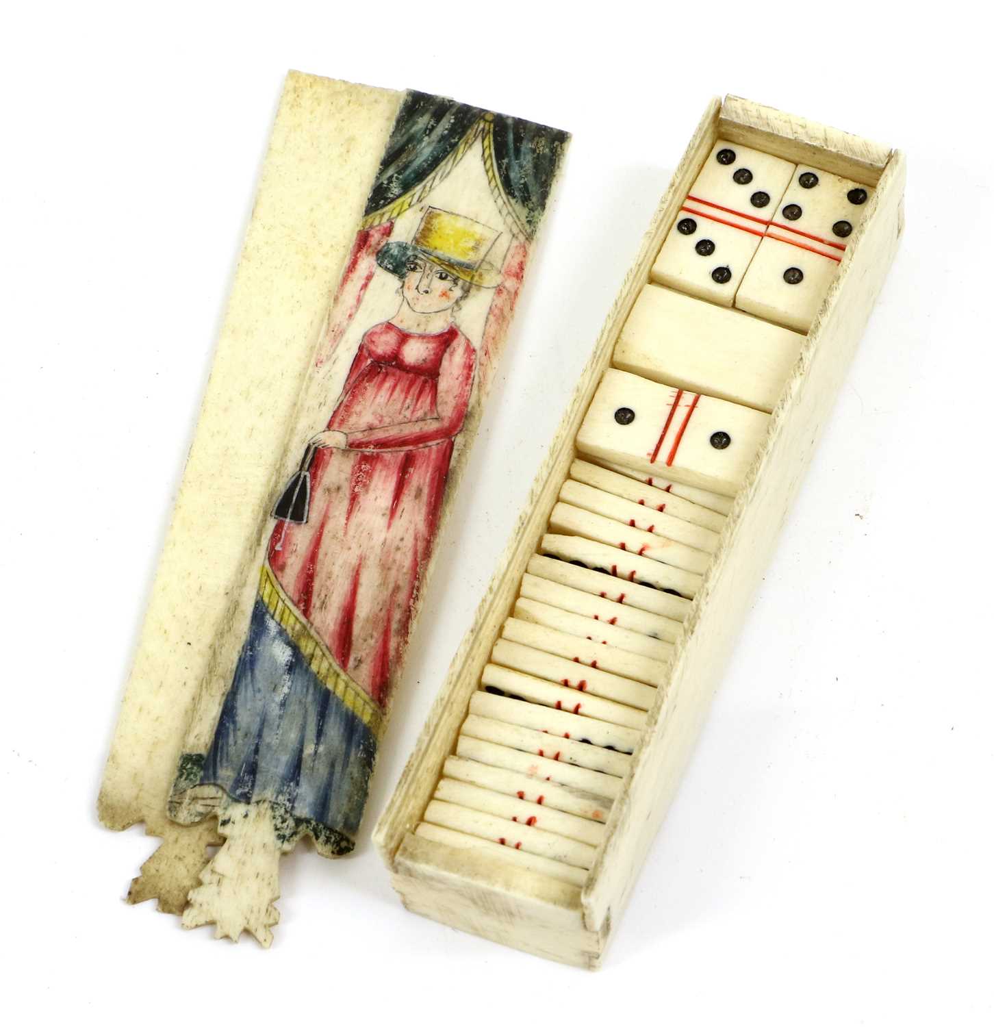 A Prisoner of War Bone Games Box, 19th century, of rectangular form with two sliding covers, one - Image 8 of 9