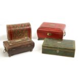 An Asprey’s Leather-Bound Stationery Casket, of dome-top rectangular form, tooled and stained in