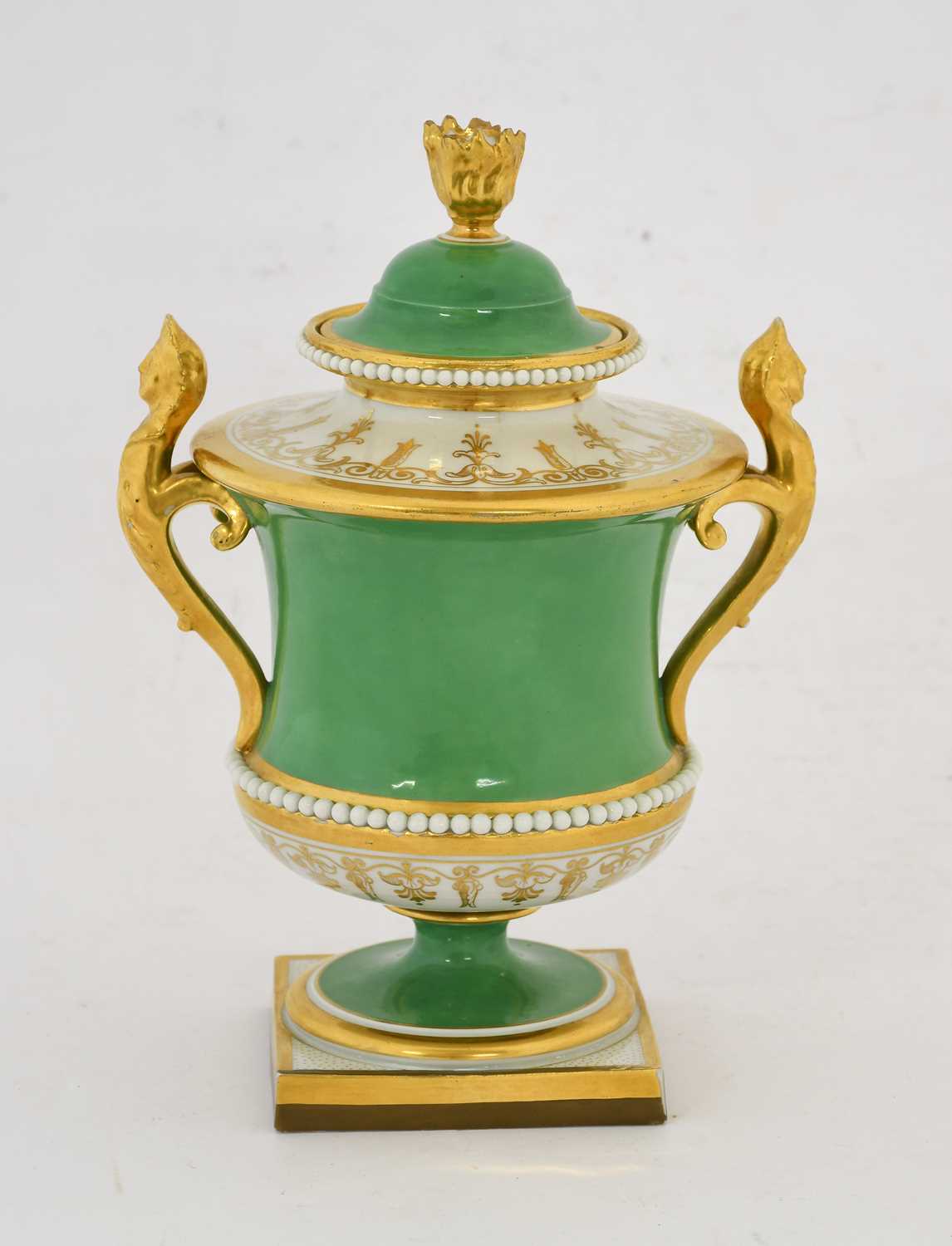 A Flight, Barr & Barr Worcester Porcelain Campana Vase and Cover, circa 1820, with flammiform finial - Image 2 of 10