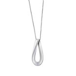 A Silver Infinity Pendant on Chain, by Georg Jensen the stylised infinity symbol pendant, numbered