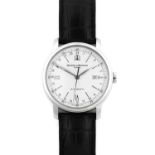 Baume & Mercier: A Stainless Steel Automatic Calendar Centre Seconds Dual Time Zone Wristwatch,