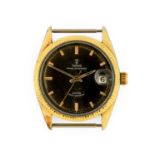 Tudor: A Gold Plated Automatic Calendar Centre Seconds Wristwatch, signed Tudor, model: Prince