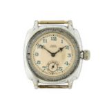 Rolex: A Chrome Plated Oyster Wristwatch, signed Rolex, model: Oyster, circa 1930, manual wound