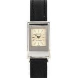 Tiffany & Co: A Lady's 18 Carat White Gold Rectangular Wristwatch, retailed by Tiffany & Co,