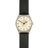 Omega: A World War II British Military Fleet Air Arm Navy Pilot's Centre Seconds Wristwatch,