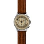 Super Royal: A Chrome Plated Chronograph Wristwatch, signed Super Royal, circa 1945, manual wound