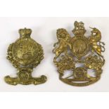 A Victorian Home Services Pattern Helmet Plate to the Militia Artillery, post 1891, in gilt metal,