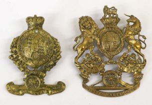 A Victorian Home Services Pattern Helmet Plate to the Militia Artillery, post 1891, in gilt metal,