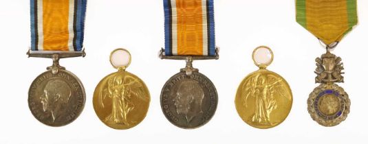 Two First World War Pairs, each comprising British War Medal and Victory Medal, awarded to 12867