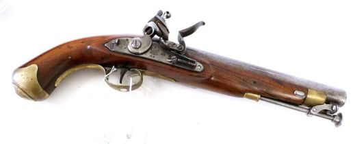 An Early 19th Century New Land Pattern Flintlock Service Pistol, .650 calibre, smooth bore, the 22.