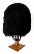 A Brigade of Guards Other Ranks Bearskin Cap by Hobson, with wicker frame, leather liner and leather