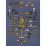 Artillery Regiments of the British Empire: - a Display, comprising a white metal pre-1872 pattern