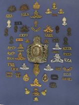 Artillery Regiments of the British Empire: - a Display, comprising a white metal pre-1872 pattern