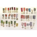 A Collection of Seventeen Mainly Gallantry Miniature Medals, comprising CBE, OBE, George Cross, DSO,