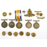 Five Single British War Medals, awarded to :- 9930 PTE.G.A.SAYNOR, W.YORK.R.; 35031 PTE.C.WHITFIELD,