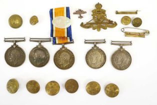 Five Single British War Medals, awarded to :- 9930 PTE.G.A.SAYNOR, W.YORK.R.; 35031 PTE.C.WHITFIELD,