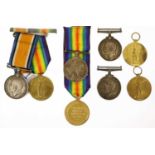 Four First World War Pairs, each comprising British War Medal and Victory Medal, awarded to:- 218