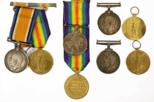 Four First World War Pairs, each comprising British War Medal and Victory Medal, awarded to:- 218