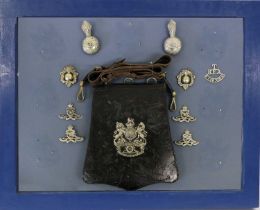 A Victorian Officer's Black Patent Leather Undress Sabretache to the First Newcastle Volunteer