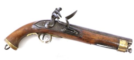 A 19th Century East India Company Flintlock Lancer Pistol, .700 calibre, the 23cm round smooth