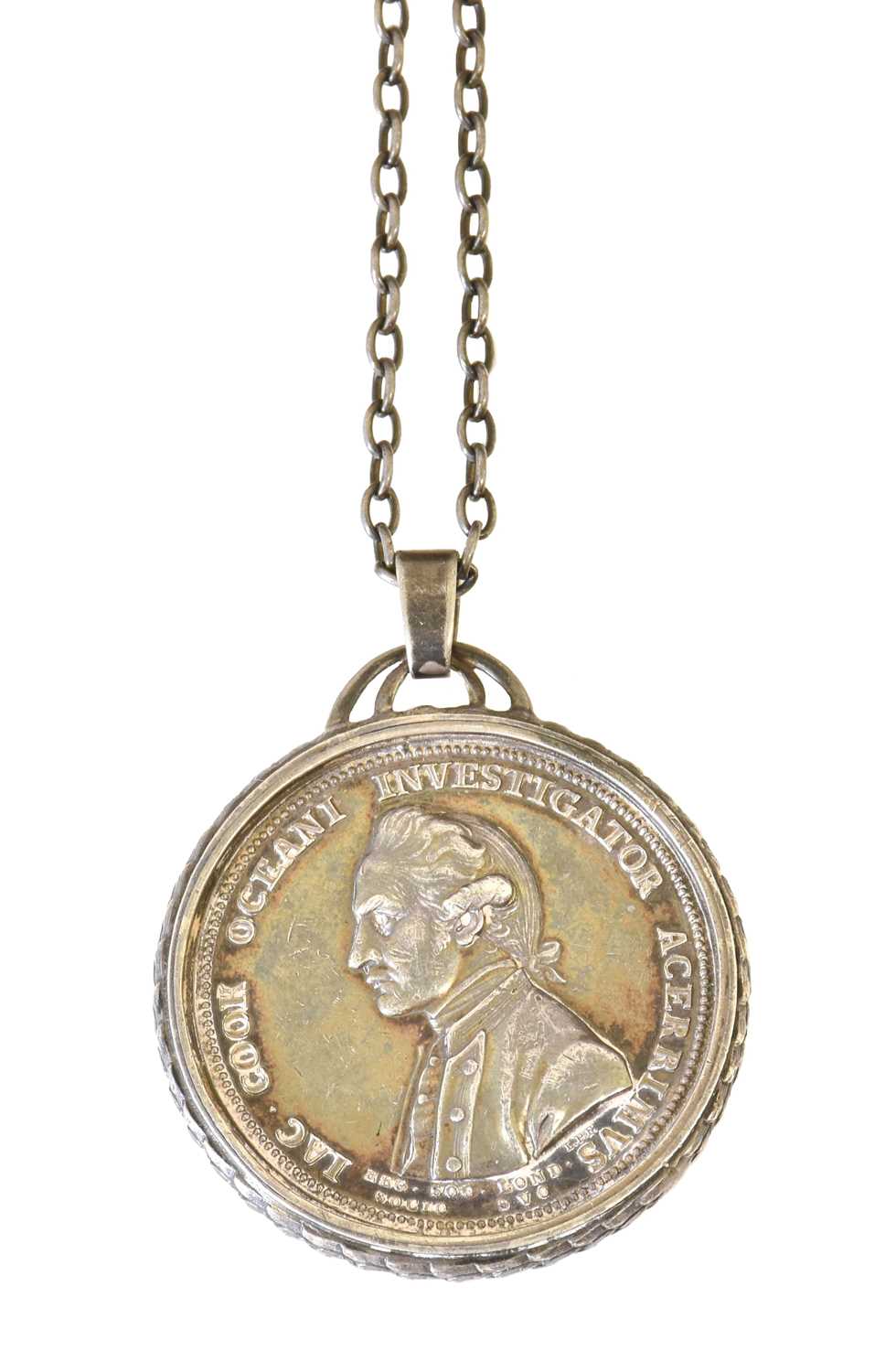 The Royal Society's Silver Medal in Commemoration of Captain Cook (1784), designed by Lewis Pingo, - Image 2 of 3