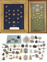 A Collection of Approximately Seventy Cap, Glengarry, Collar and Other Badges, including British