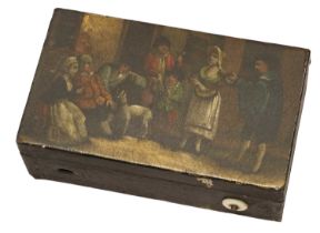 A Painted Tinplate Cased Musical Box