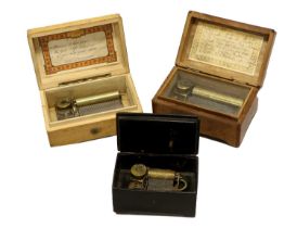 A Late 19th Century Small Wooden-Cased Musical Box