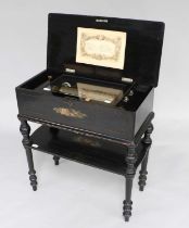 A Scarce Petit Musical Box On Stand Playing Twelve Airs, By L. Junod