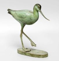 Patricia Northcroft (Contemporary), limited edition patinated bronze sculpture 'Avocet II', signed