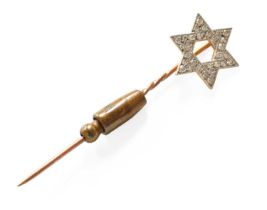 A Diamond Stickpin, the star motif set throughout with eight-cut diamonds Gross weight 3.7 grams.